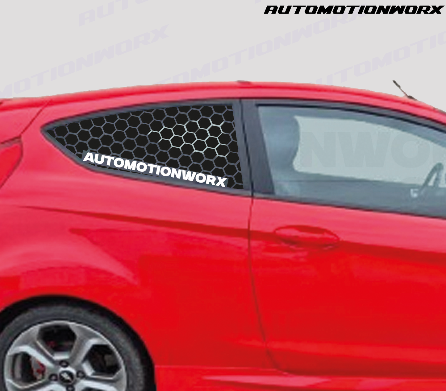AutoMotionWorx | Universal Rear Honeycomb Window Decals