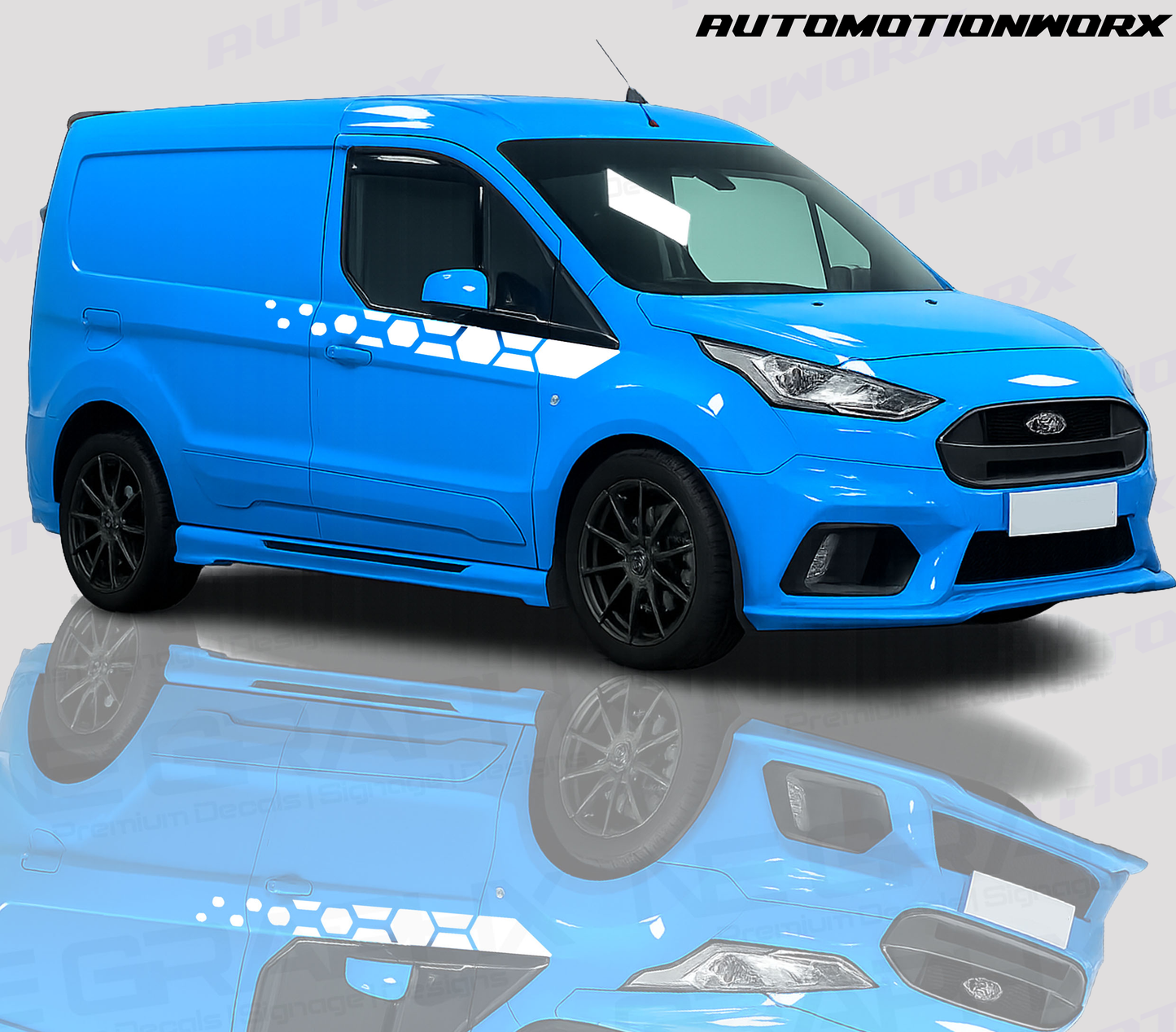 AutoMotionWorx | Ford Transit Connect MSRT Hex Side Door Decals | High Quality