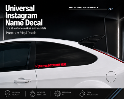 AutoMotionWorx | 2x Personalised Instagram Name Window Decals