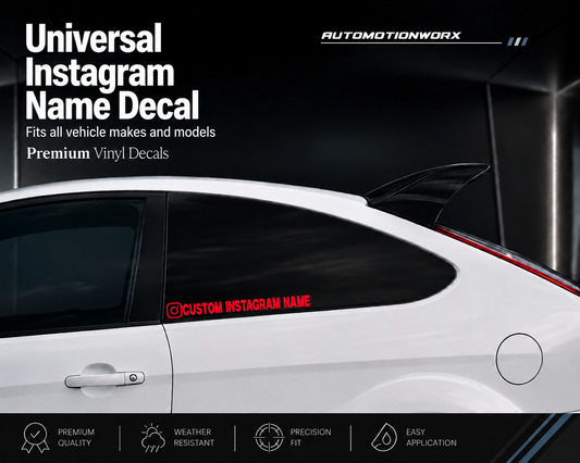 AutoMotionWorx | 2x Personalised Instagram Name Window Decals