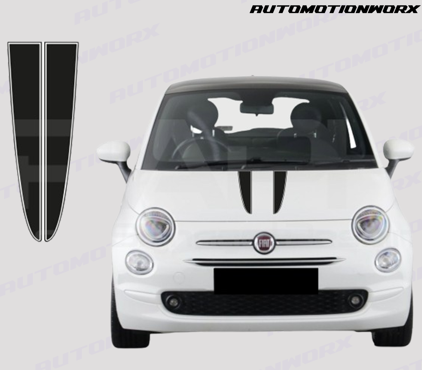 AutoMotionWorx | Fiat 500/Abarth Bonnet Stripes | High Quality Decals