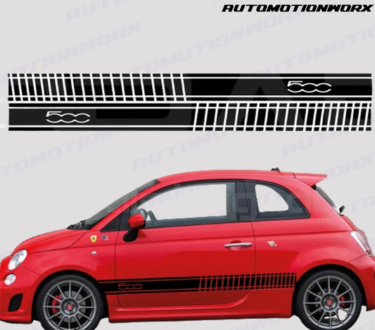 AutoMotionWorx | Fiat 500/Abarth Stuttered Side Stripes | High Quality Decals