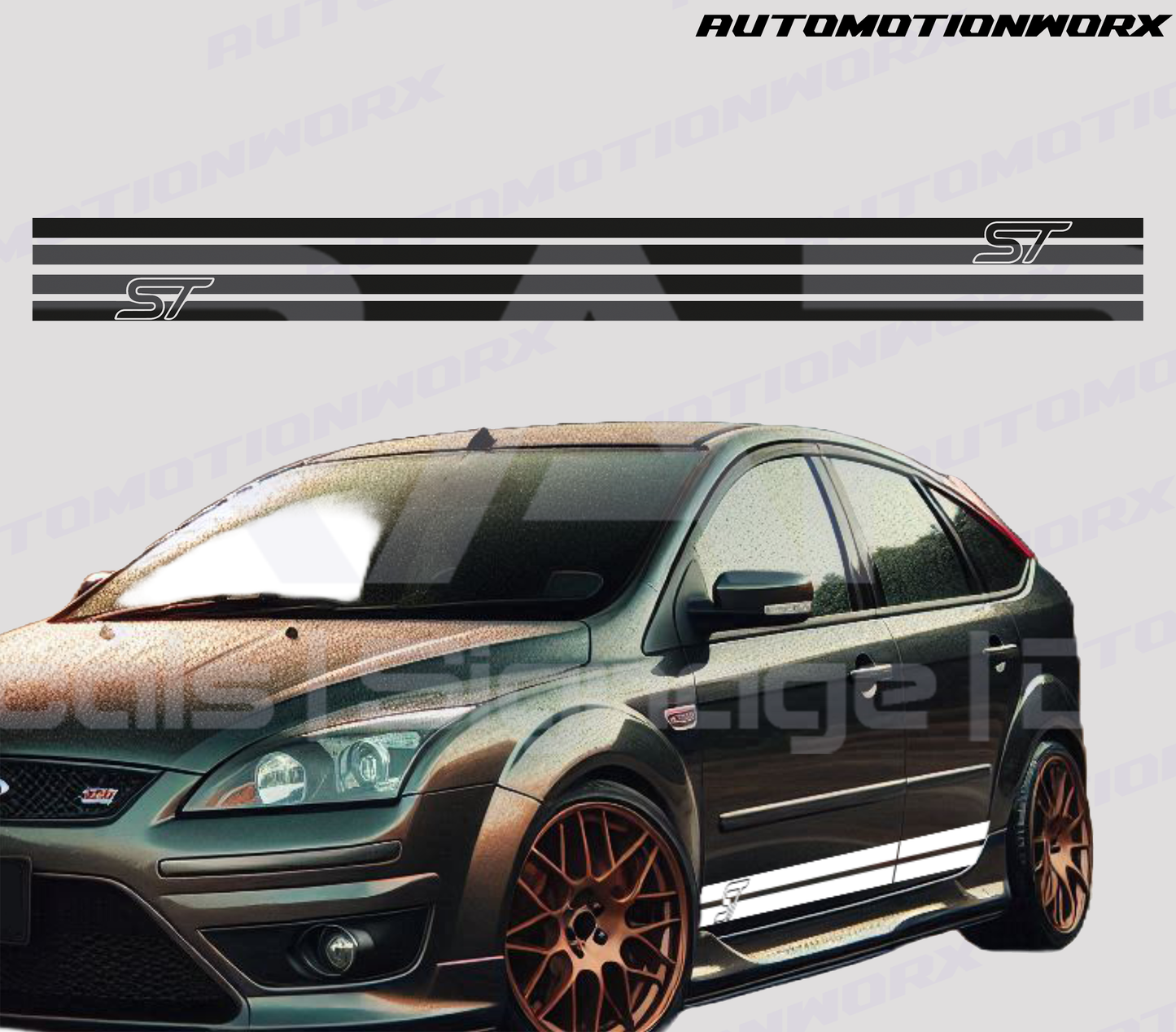 AutoMotionWorx | Ford Focus ST MK2 Side Stripes | High Quality Decals