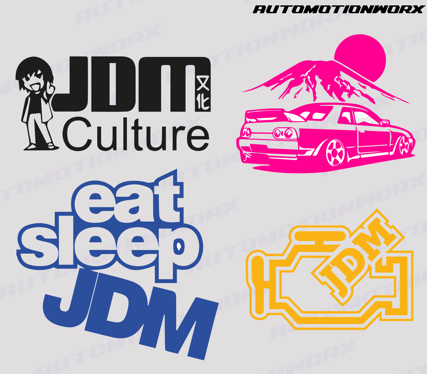 AutoMotionWorx | JDM Decal Sticker Pack 4x | High Quality Decals