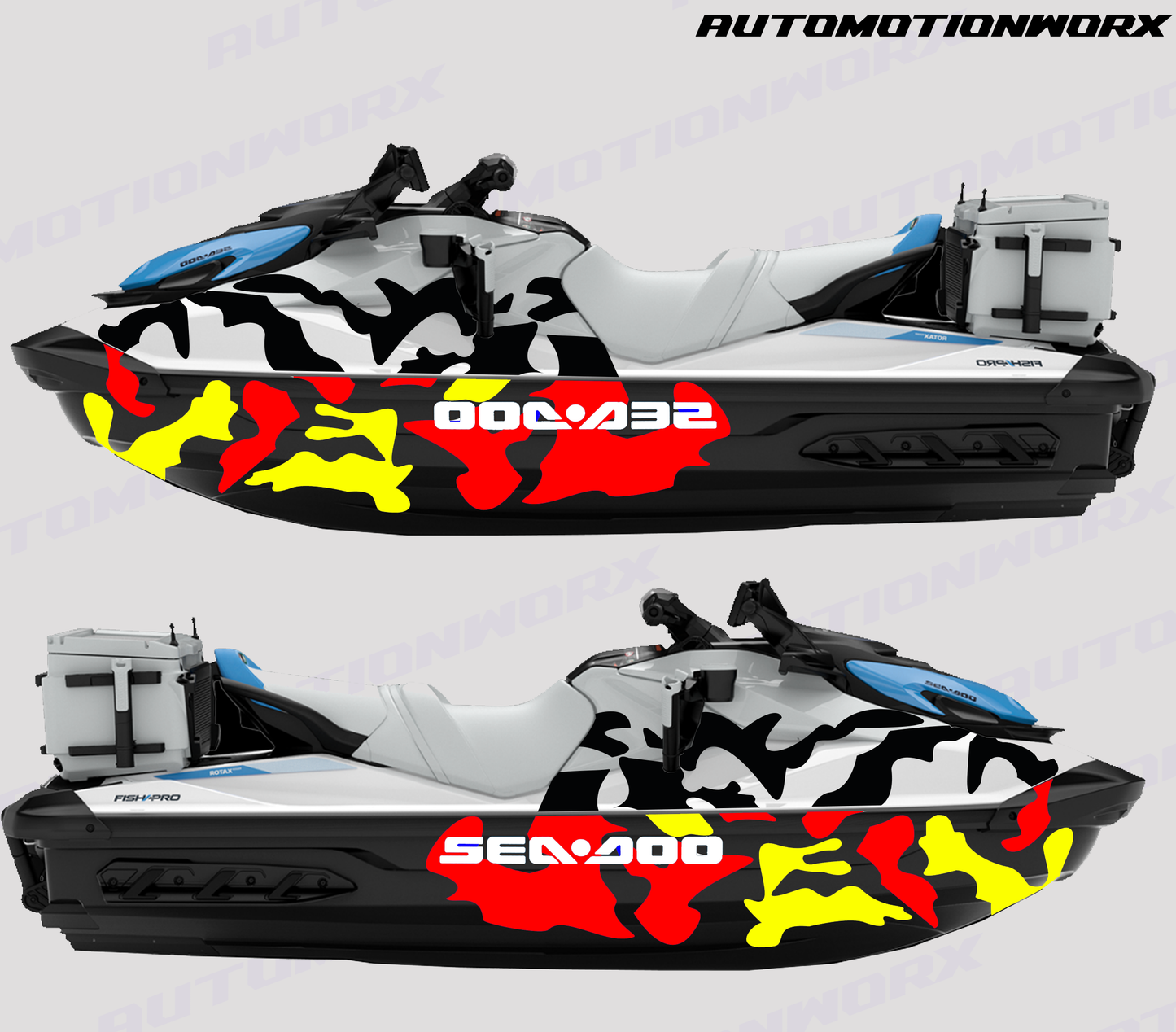 AutoMotionWorx | Universal Tri-Camo Jet-Ski Side Decals | High Quality Decals