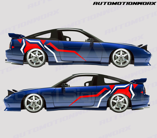 AutoMotionWorx | Universal Lightening Abstract Racing Decals, Drift Racing Decal