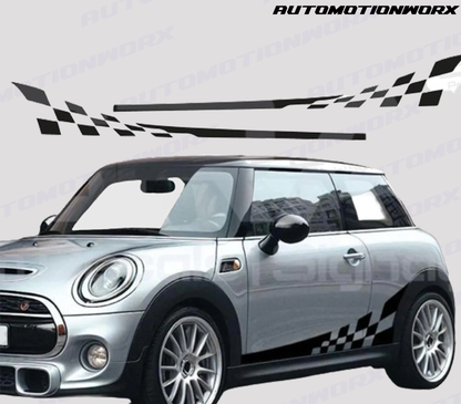 AutoMotionWorx | Mini Cooper Racing Flag Side Stripes