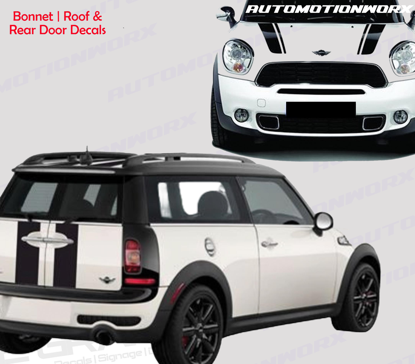 AutoMotionWorx | Mini Cooper Clubman Bonnet,Roof,Rear Stripes #2