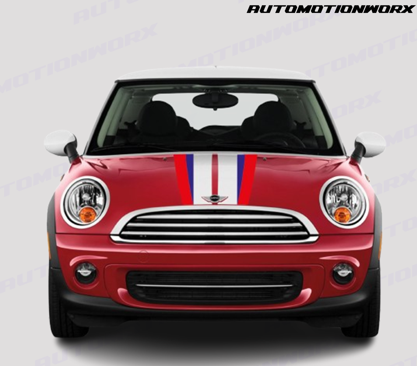 AutoMotionWorx | Mini Cooper Tri Colour Union Jack Bonnet Stripes