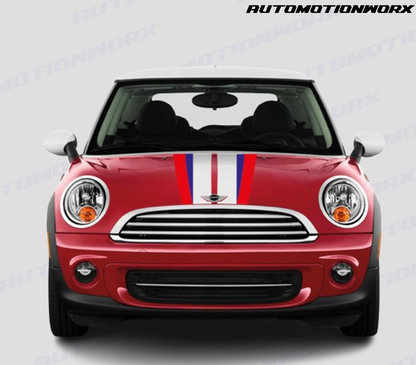 AutoMotionWorx | Mini Cooper Tri Colour Union Jack Bonnet Stripes