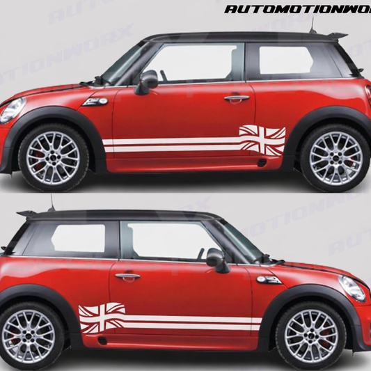 AutoMotionWorx | Mini Cooper Checkered Union Jack Side Stripes