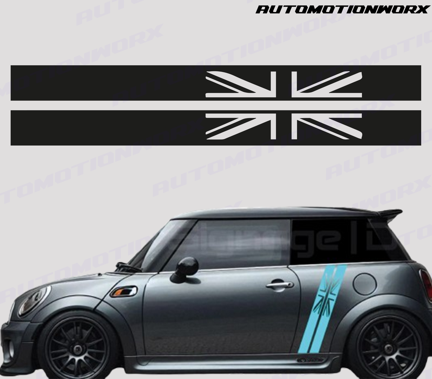 AutoMotionWorx | Mini Cooper Vertical Union Jack Side Door Decals