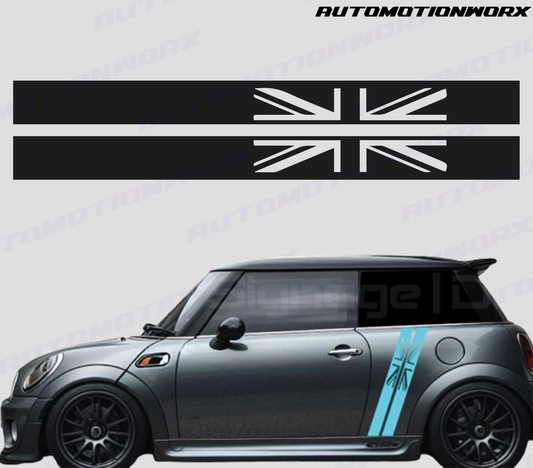 AutoMotionWorx | Mini Cooper Vertical Union Jack Side Door Decals