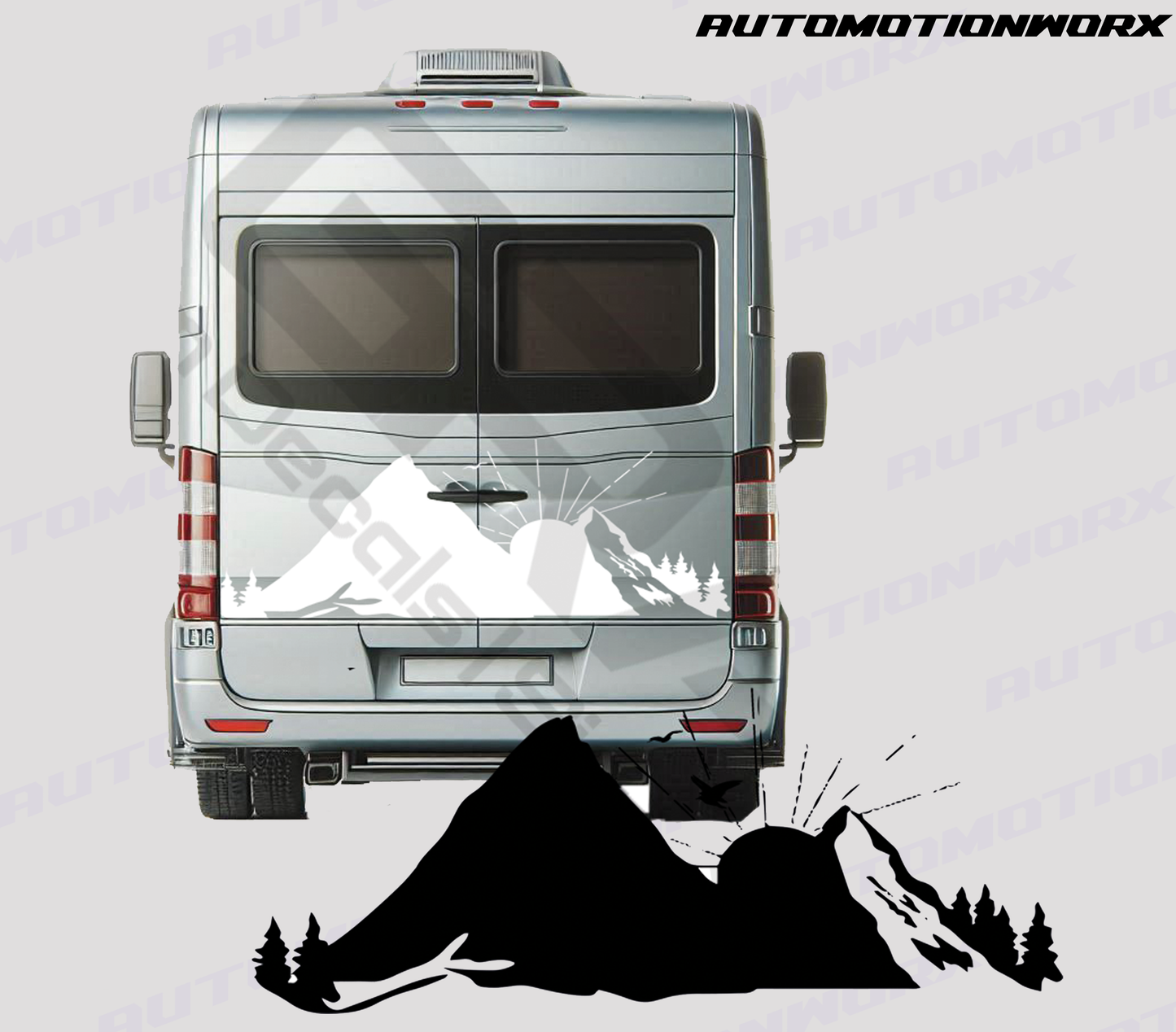 AutoMotionWorx | Campervan/Motorhome Mountain Decal | High Quality Decals