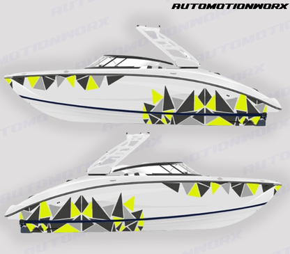 AutoMotionWorx | Geometric Speed Boat Decal | Boat Side Decal Sticker