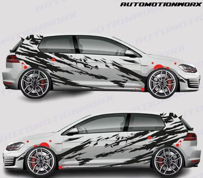 AutoMotionWorx | Universal Tiger Stripe Decal Kit, Drift Racing Decal