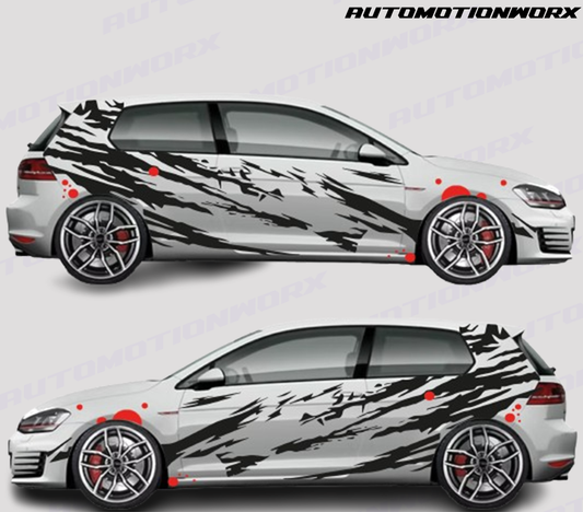 AutoMotionWorx | Universal Tiger Stripe Decal Kit, Drift Racing Decal