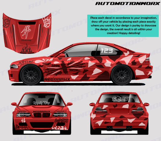 AutoMotionWorx | Universal JDM x Union Jack Decal Kit, Drift Racing Decal