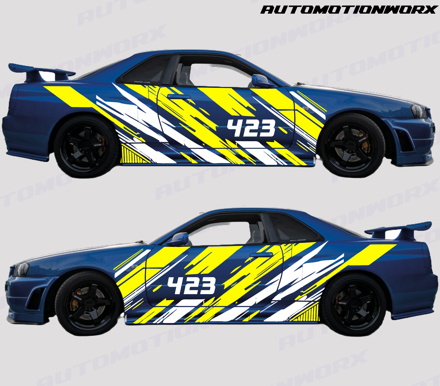 AutoMotionWorx | Universal Custom Racing Number Decal Kit, Drift Racing Decal