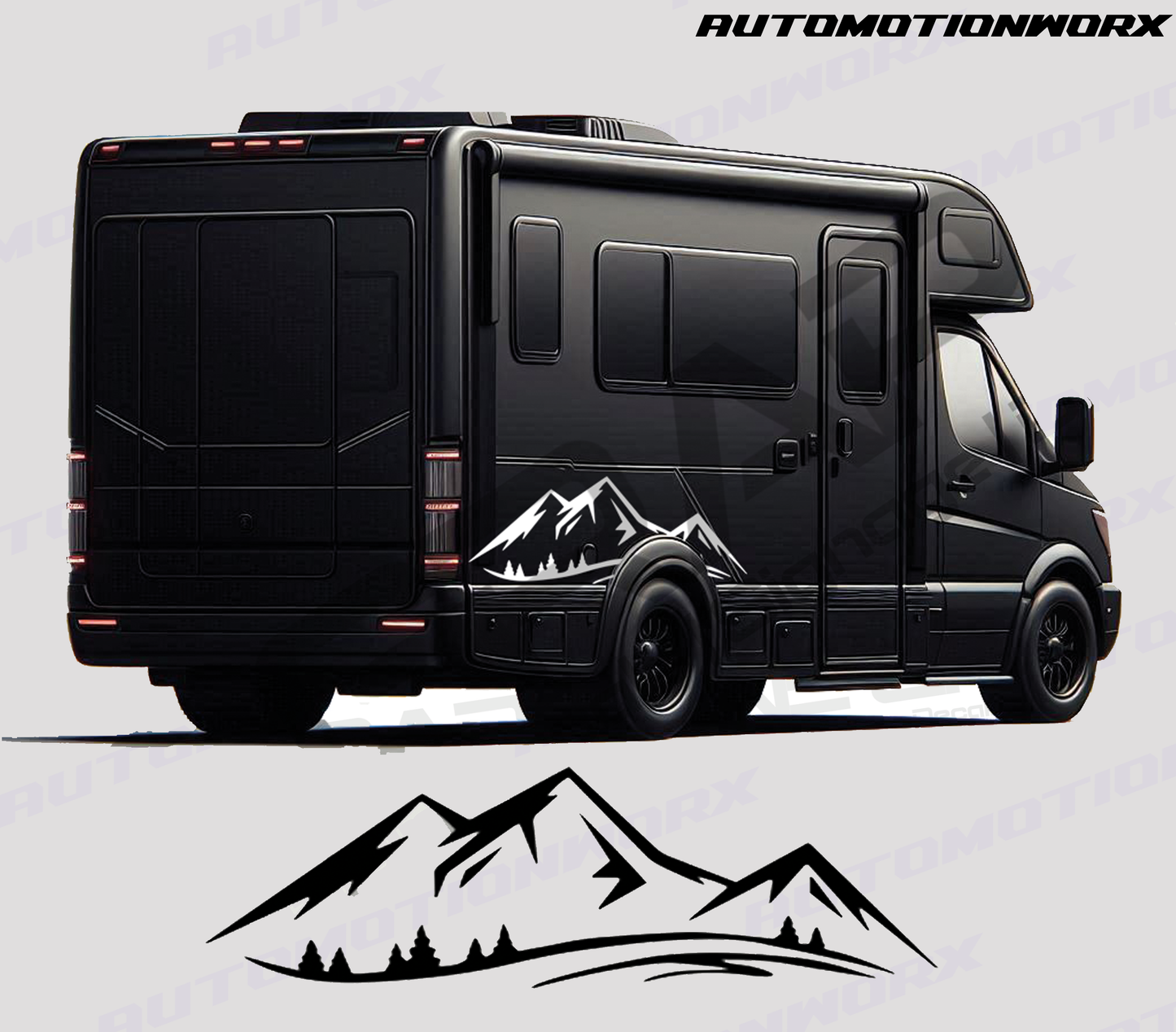AutoMotionWorx | Campervan/Motorhome Mountain Decal | High Quality Decals