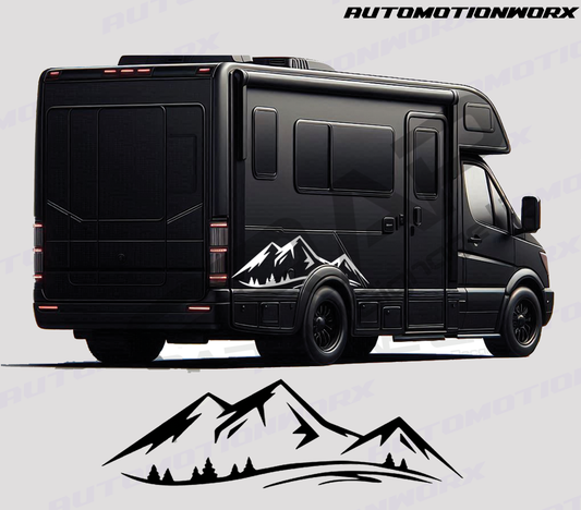 AutoMotionWorx | Campervan/Motorhome Mountain Decal | High Quality Decals