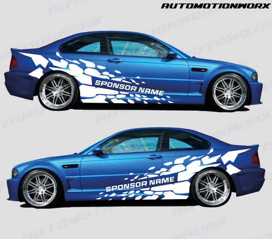 AutoMotionWorx | Universal Sponsor Name Decal Kit, Drift Racing Decal