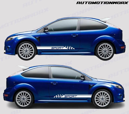 AutoMotionWorx | Universal ''Checkered Sport'' Side Stripes