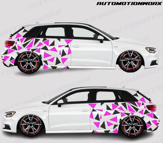 AutoMotionWorx | Universal Triangle Decal Kit, Drift Racing Decal