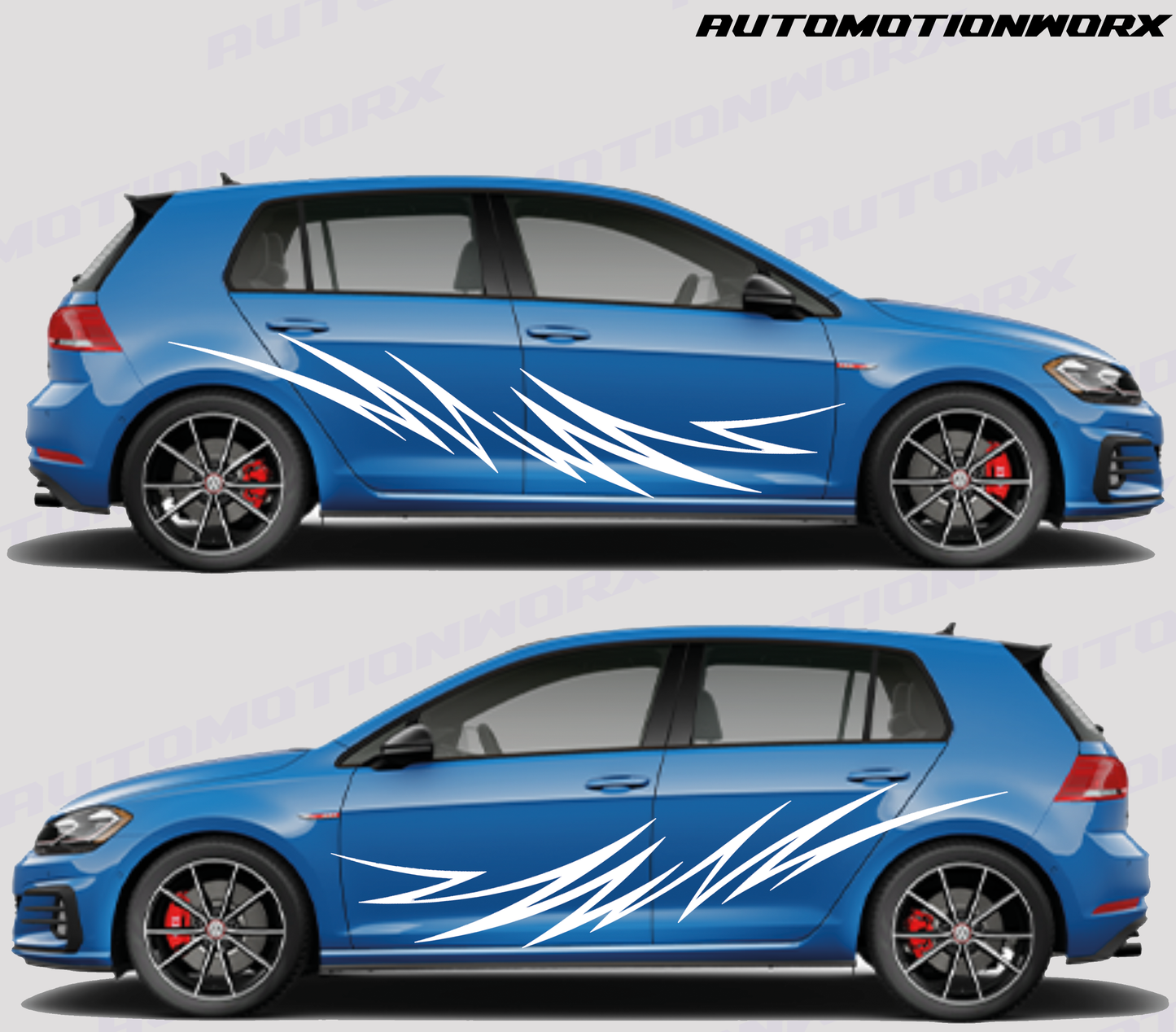 AutoMotionWorx | Universal Zig Zag Car Decals, Drift Racing Decal