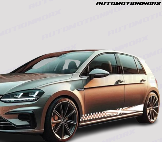 AutoMotionWorx | Volkswagen Golf Union Jack Side Stripes | High Quality Decals