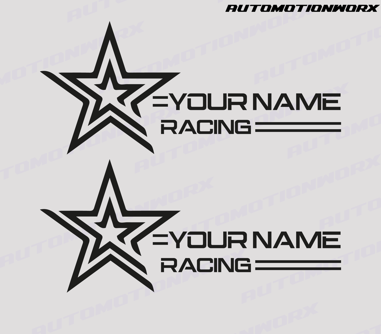 AutoMotionWorx | Racing ''Custom Name'' Decals