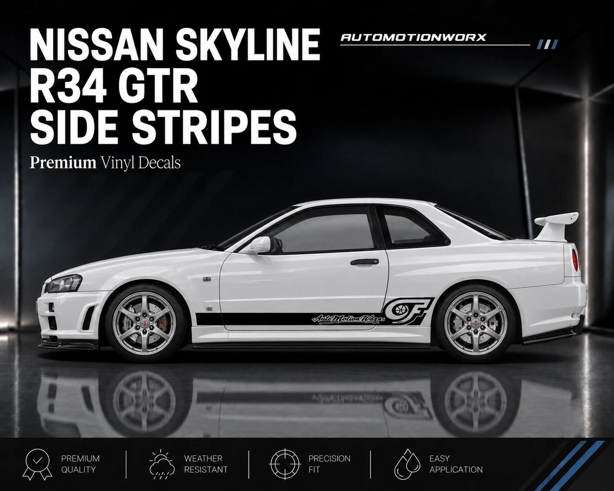 AutoMotionWorx | Nissan Skyline R34 Turbo Side Stripes