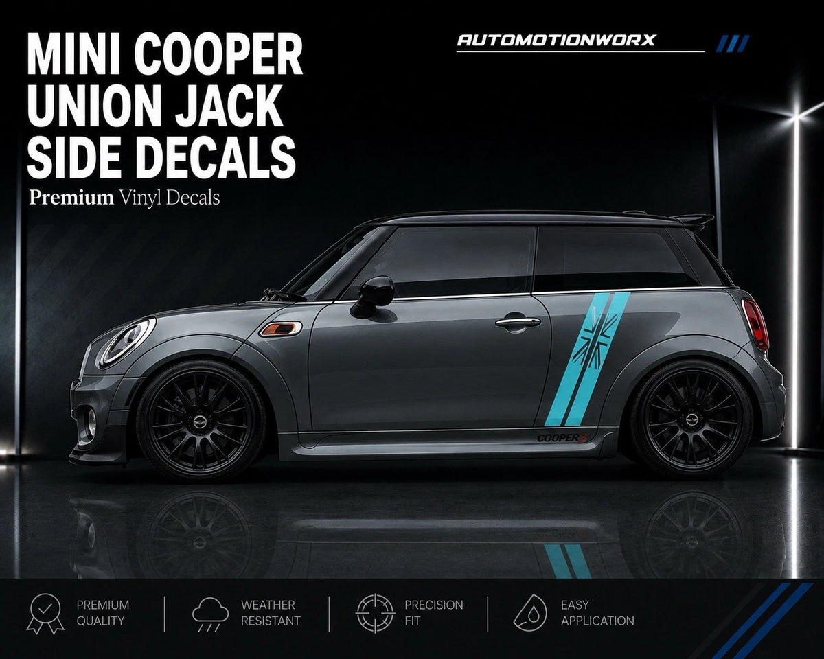 AutoMotionWorx | Mini Cooper Vertical Union Jack Side Door Decals