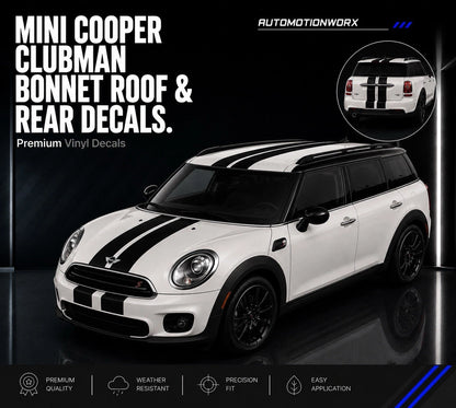 AutoMotionWorx | Mini Cooper Clubman Bonnet,Roof,Rear Stripes