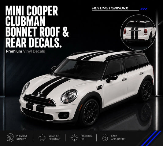 AutoMotionWorx | Mini Cooper Clubman Bonnet,Roof,Rear Stripes