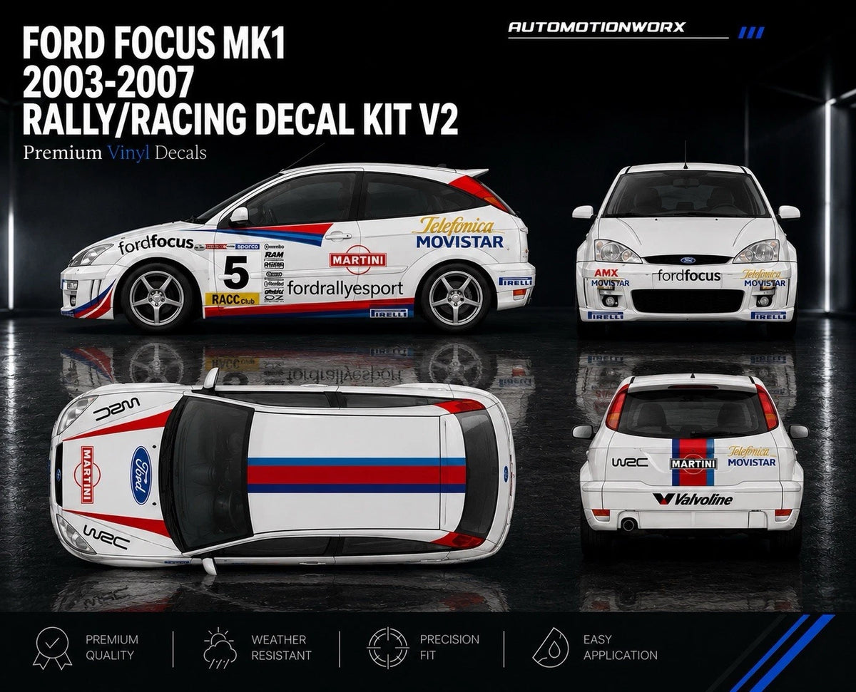AutoMotionWorx | Ford Focus MK1 2003-2007 Rally Racing Decal Kit