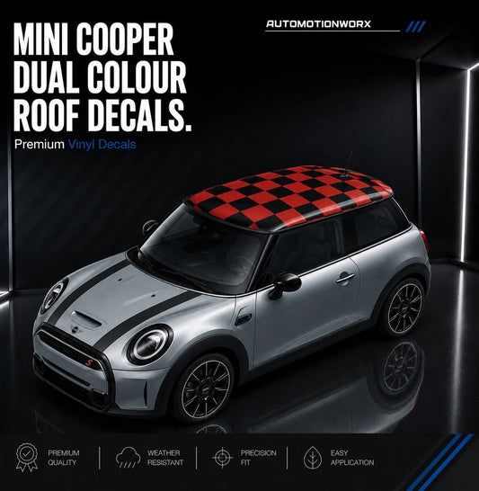 AutoMotionWorx | Mini Cooper Dual Colour Checkered Roof Pattern