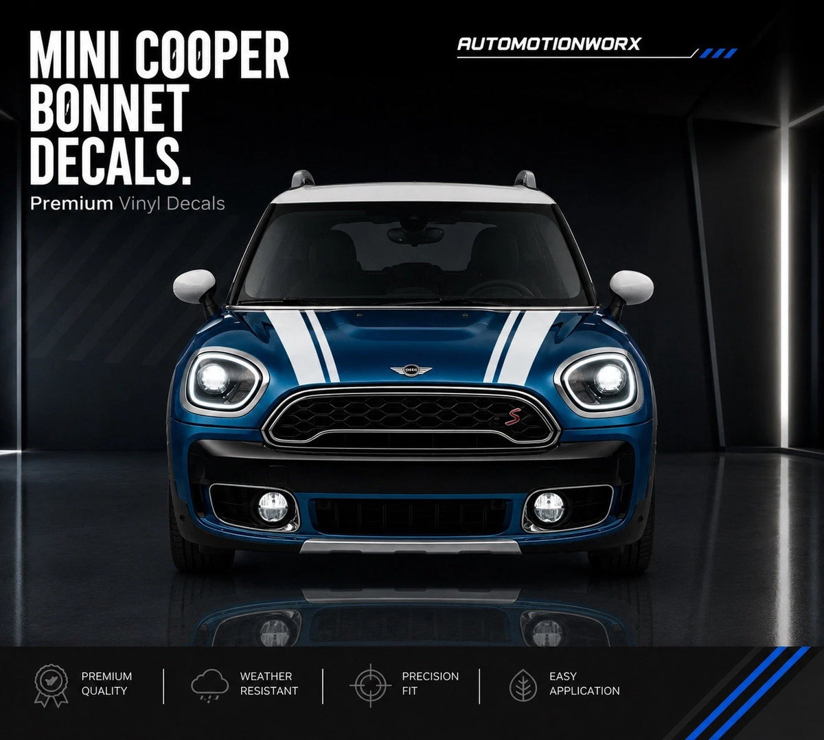 AutoMotionWorx | Mini Cooper Countryman Bonnet Stripes