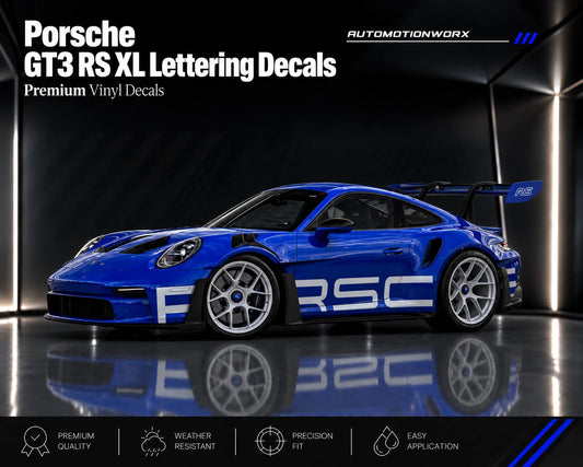 AutoMotionWorx | Porsche XL Text Side Decals | Cayenne Macan 911 Carrera RS