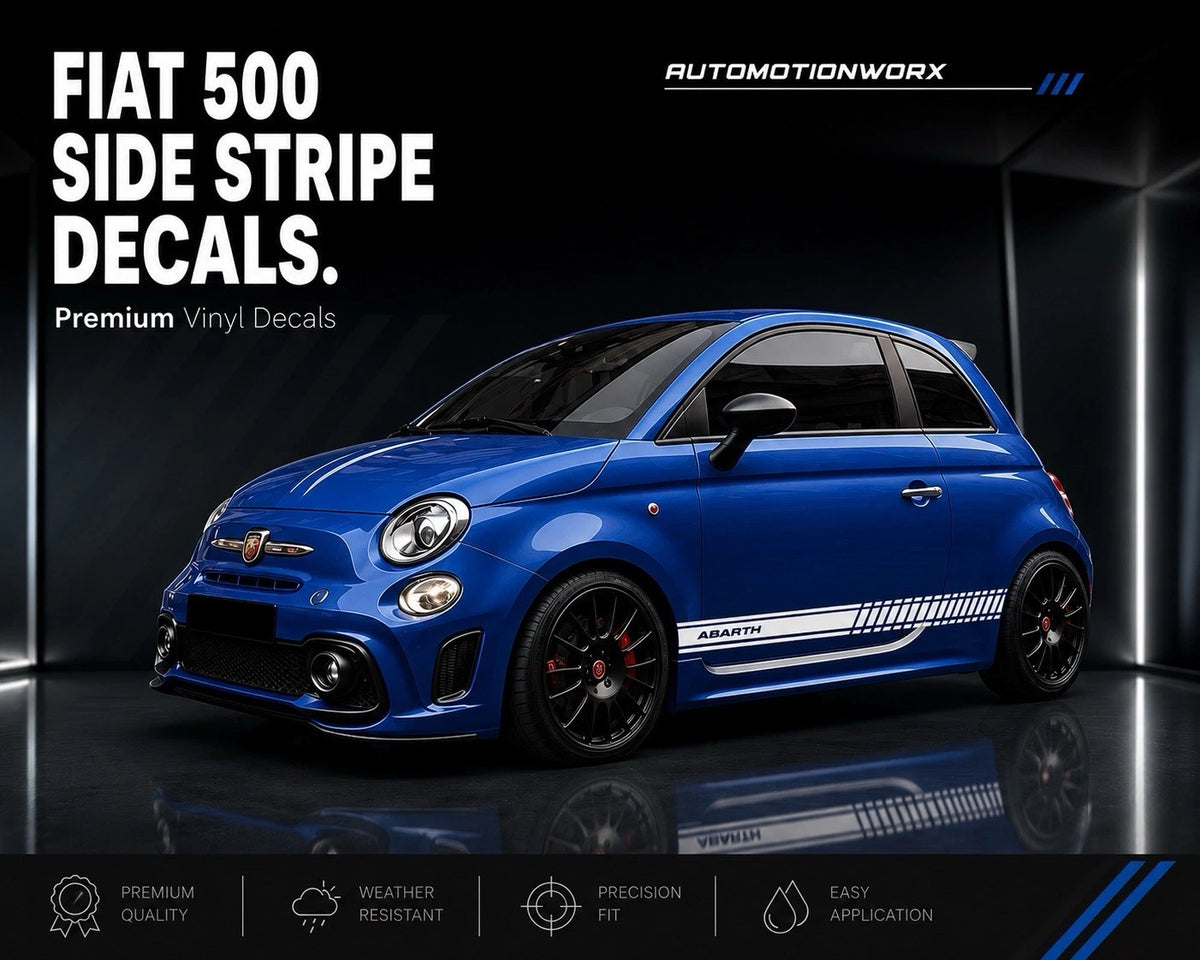 AutoMotionWorx | Fiat 500/Abarth Side Stripe Decals | Left & Right Side