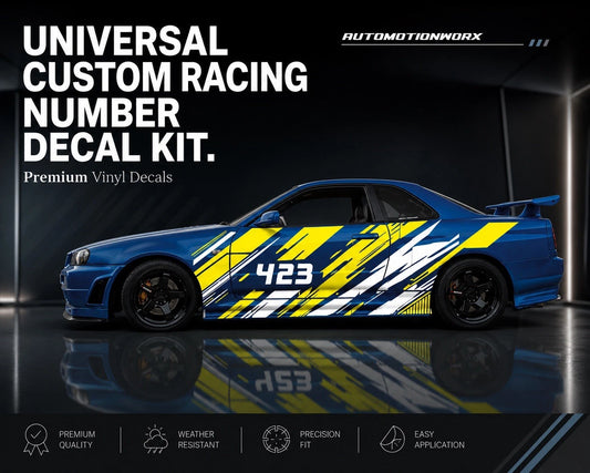 AutoMotionWorx | Universal Custom Racing Number Decal Kit