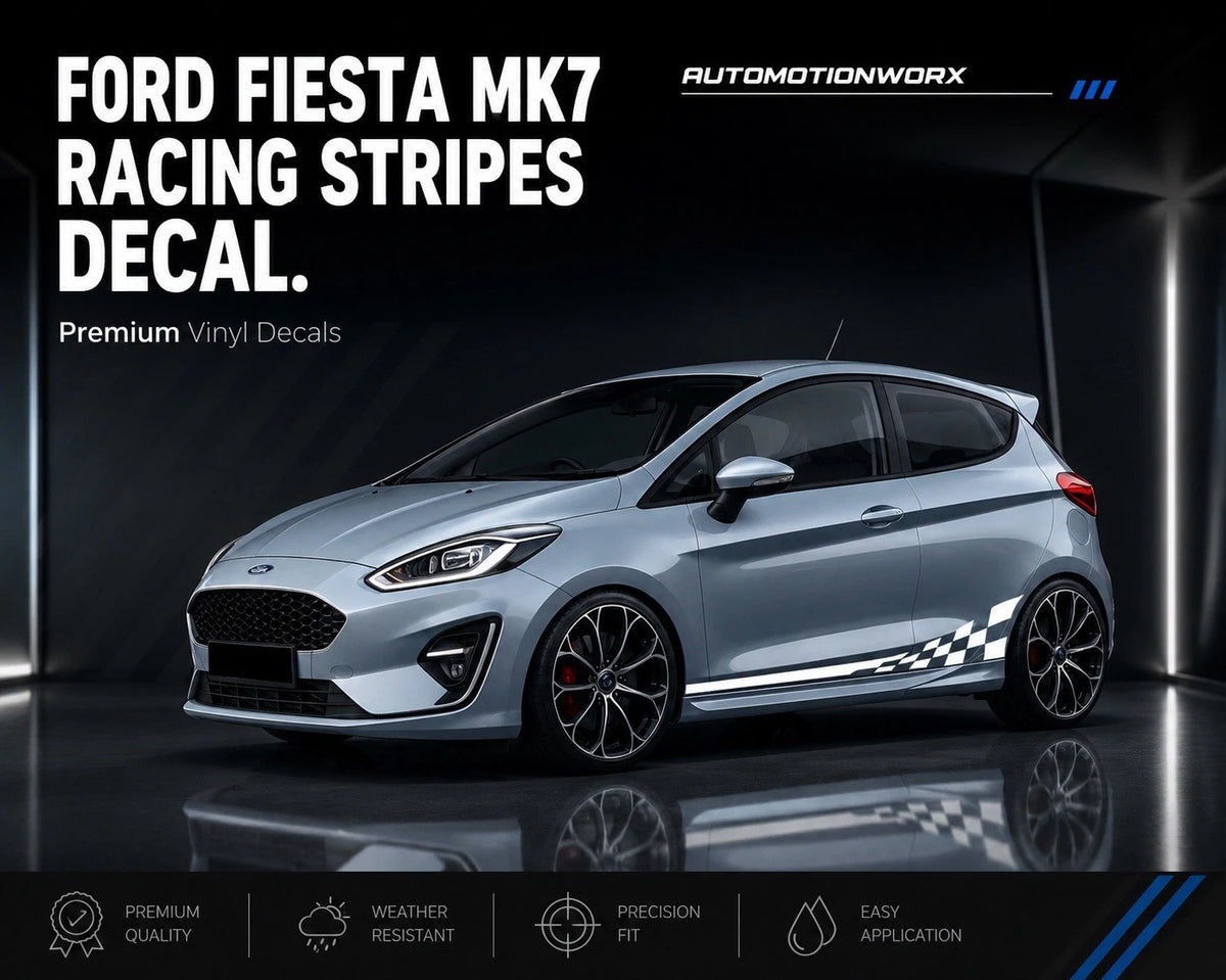 AutoMotionWorx | Ford Fiesta Racing Flag Side Stripes