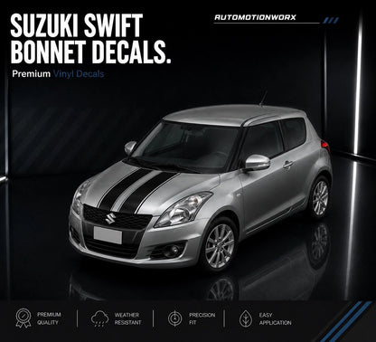 AutoMotionWorx | Suzuki Swift Bonnet Stripes 2010-2017