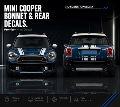 AutoMotionWorx | Mini Cooper Countryman Bonnet & Rear Boot Stripes