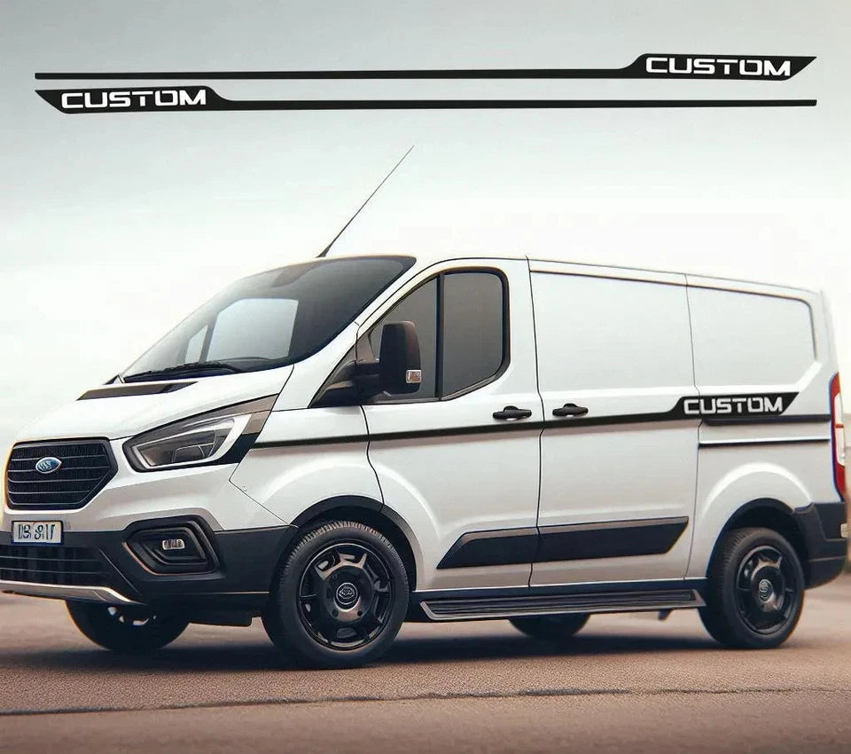 AutoMotionWorx | Ford Transit Custom Side Door Stripes | High Quality Decals